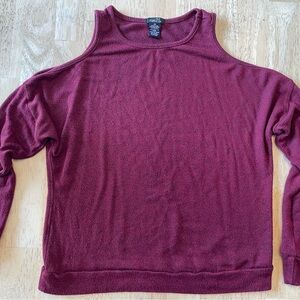 Rue21 Burgundy Cold Shoulder Sweater